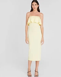 Flounce Overlay Midi Dress