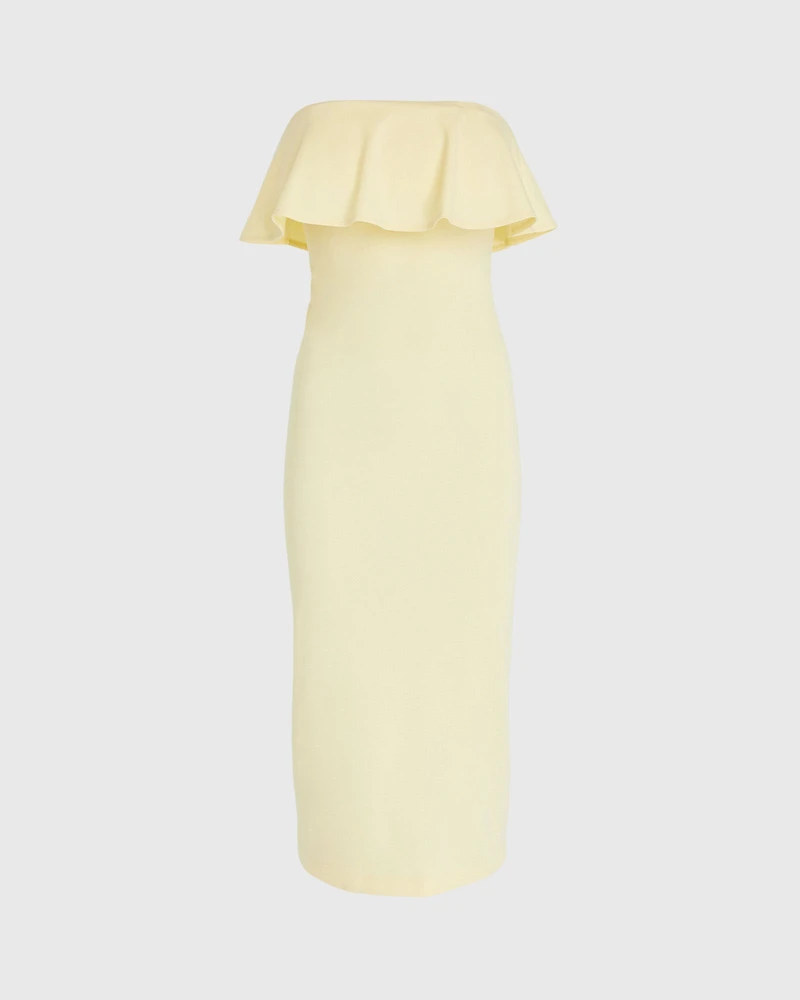 Flounce Overlay Midi Dress