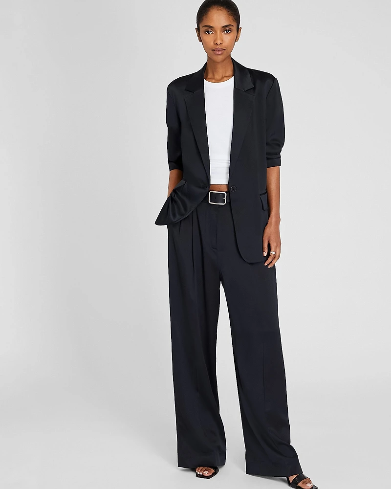 Silk Charmeuse Pleated Pant
