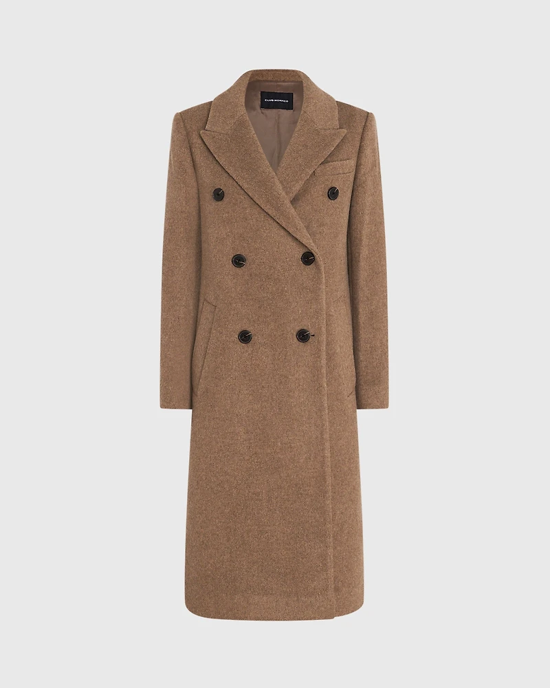 Peak Lapel Double-Breasted Coat