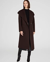 Wool-Blend Plush Robe Coat