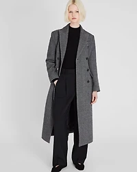 Cinched Waist Herringbone Twill Coat