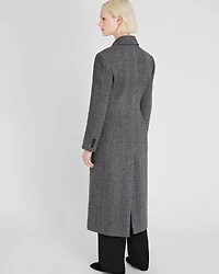 Cinched Waist Herringbone Twill Coat
