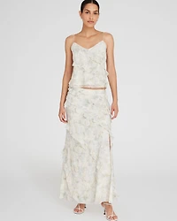 Ruffle Detail Maxi Skirt