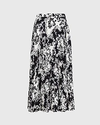 Floral Print Pleated Midi Skirt