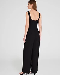 Crepe Square-Neck Jumpsuit
