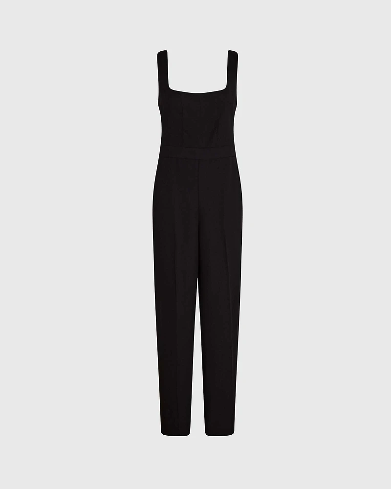 Crepe Square-Neck Jumpsuit