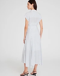 Striped Handkerchief Hem Shirt Dress