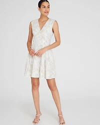 Printed Waisted Pleat Mini Dress