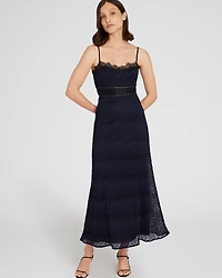 Lace Insert Midi Dress