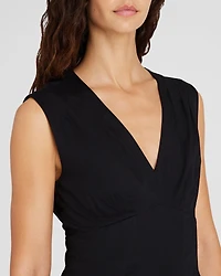Waisted Pleat Mini Dress
