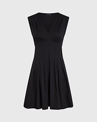 Waisted Pleat Mini Dress