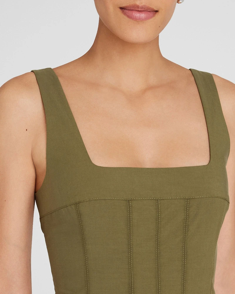Square Neck Midi Dress