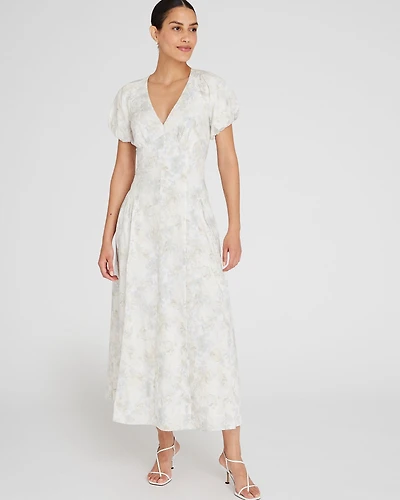 Puff Sleeve Maxi Dress