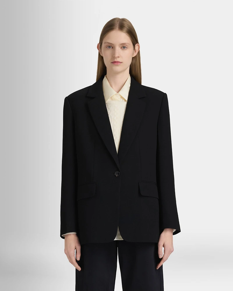 Relaxed Crepe Blazer