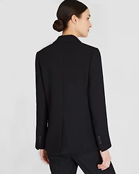 Relaxed Single-Breasted Crepe Blazer