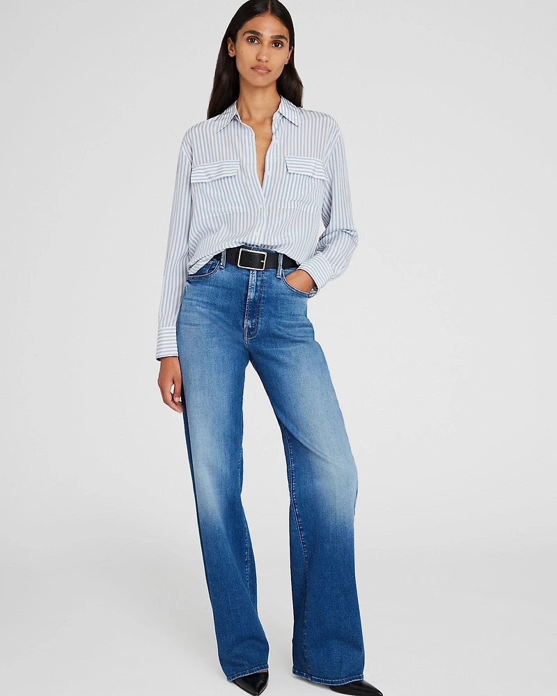 Striped Silk Utility Shirt