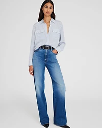Striped Silk Utility Shirt