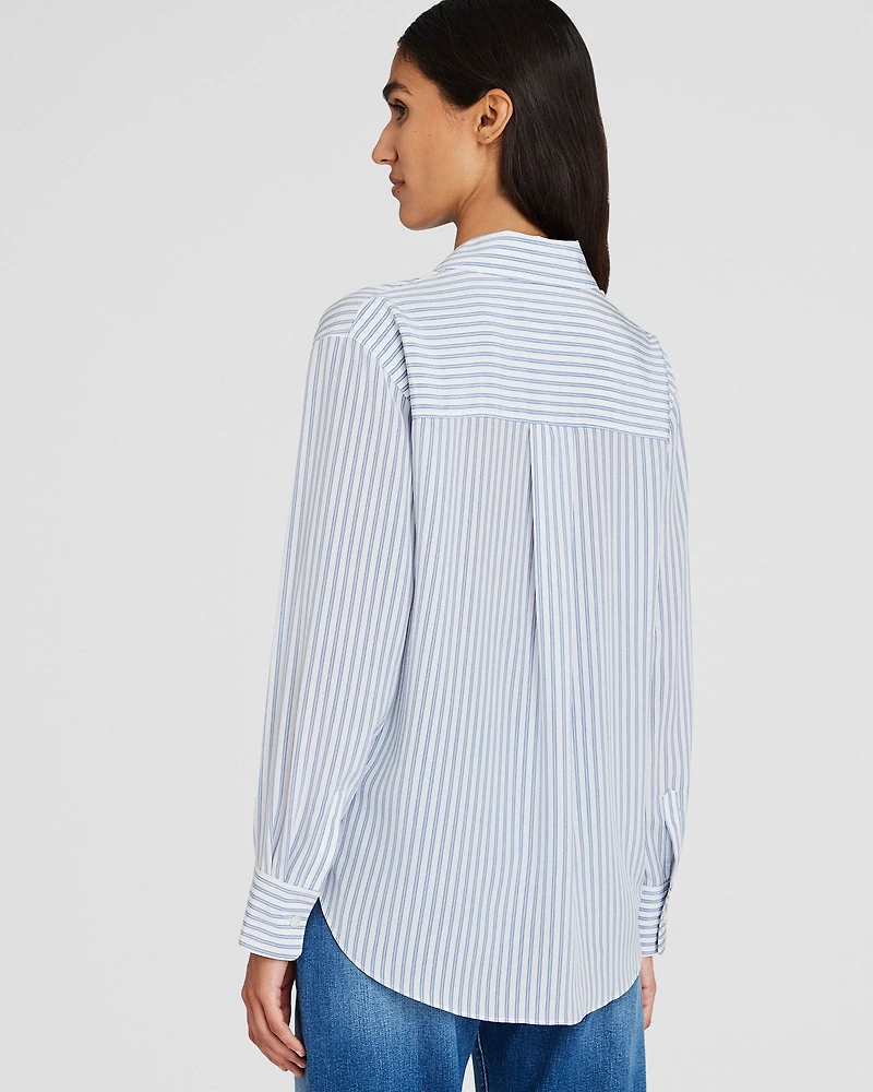 Striped Silk Utility Shirt