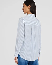 Striped Silk Utility Shirt