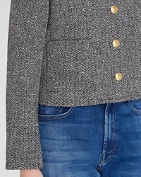 Collarless Tweed Jacket