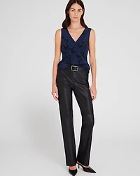 Printed Silk V-Neck Sleeveless Top