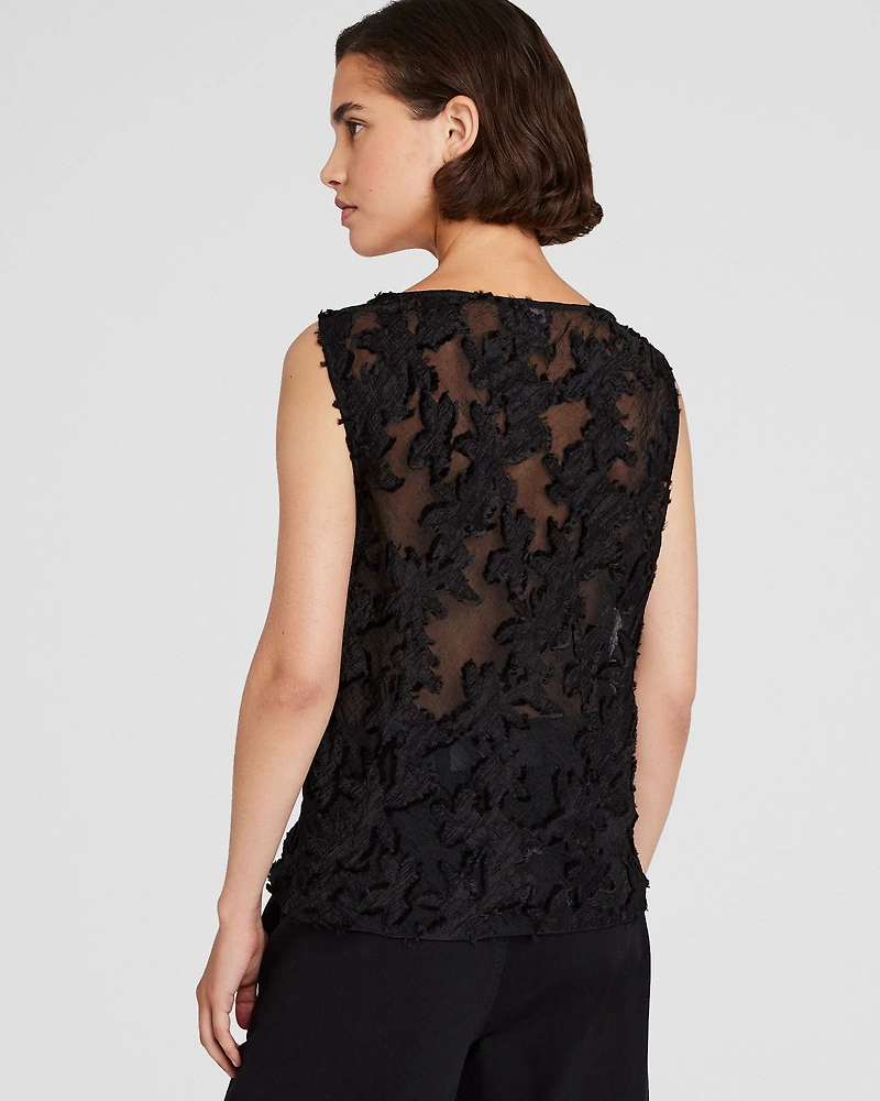 Sheer Jacquard Shell Top