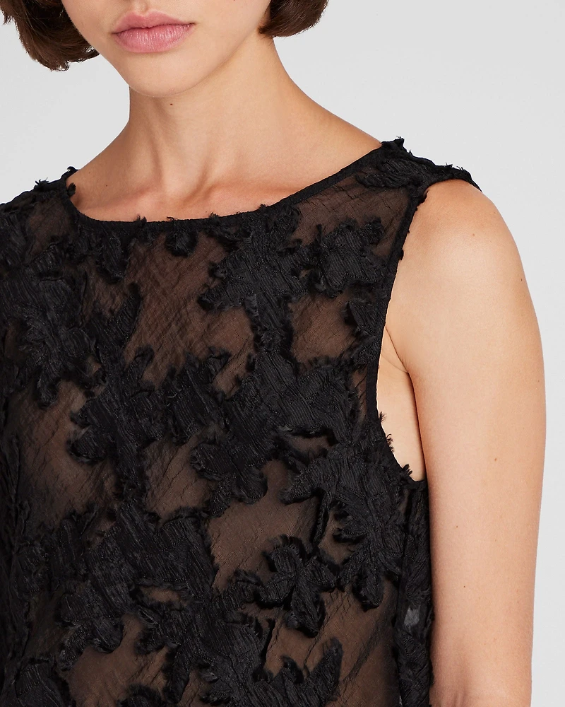 Sheer Jacquard Shell Top