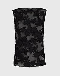 Sheer Jacquard Shell Top