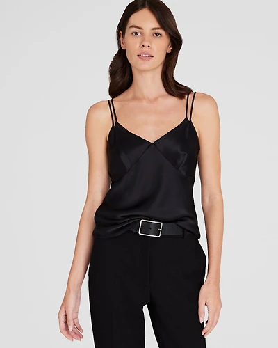 Silk Charmeuse Double-Neckline Cami