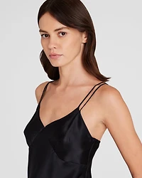 Silk Charmeuse Double-Neckline Cami