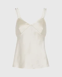 Silk Charmeuse Double-Neckline Cami