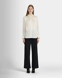 Silk Charmeuse Button Down Shirt