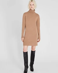 Wool-Cashmere Blend Mini Turtleneck Dress
