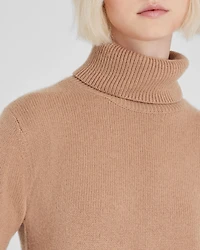 Wool-Cashmere Blend Mini Turtleneck Dress