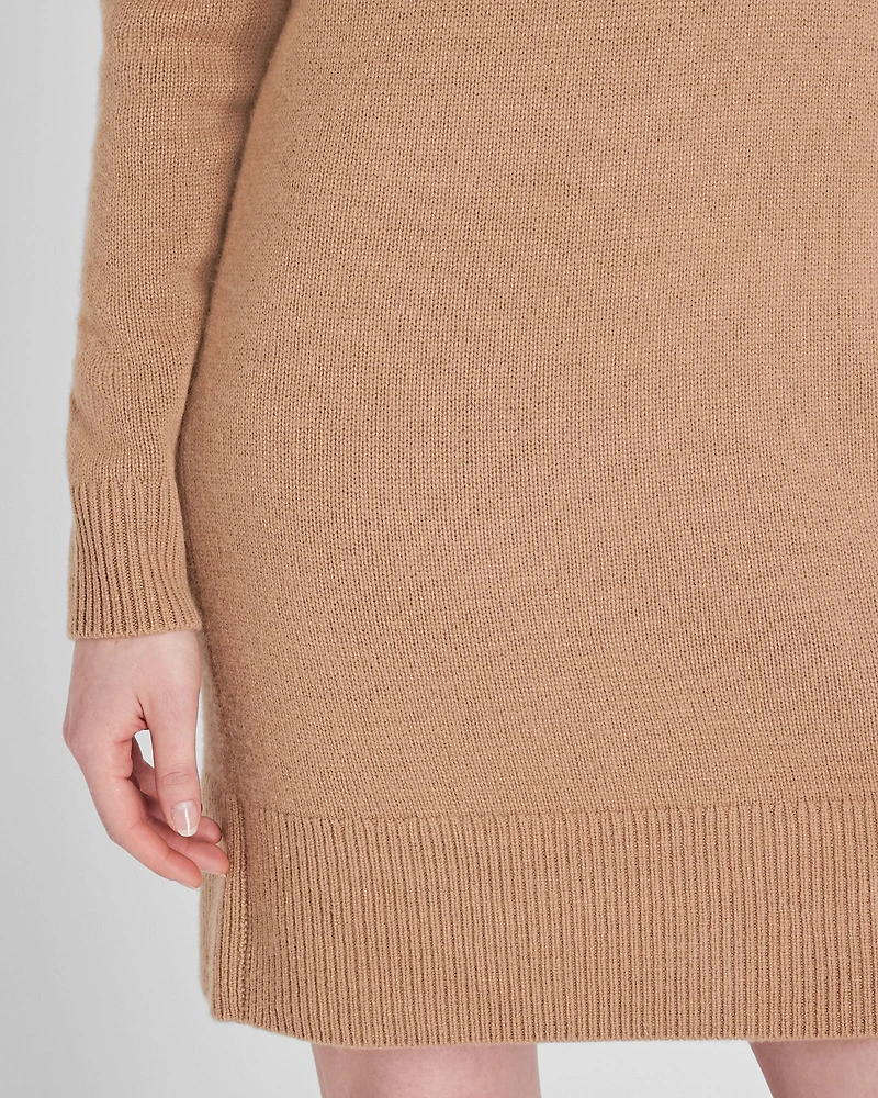 Wool-Cashmere Blend Mini Turtleneck Dress