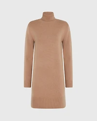 Wool-Cashmere Blend Mini Turtleneck Dress