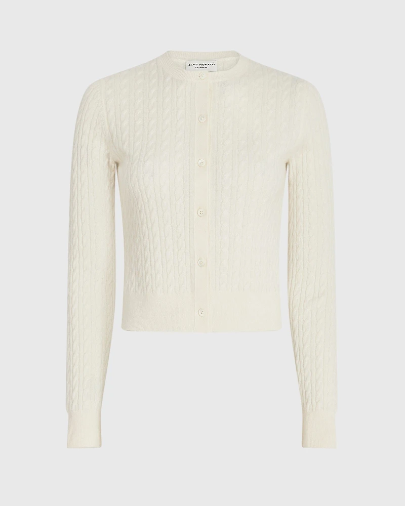 Cashmere Mini Cable Cardigan