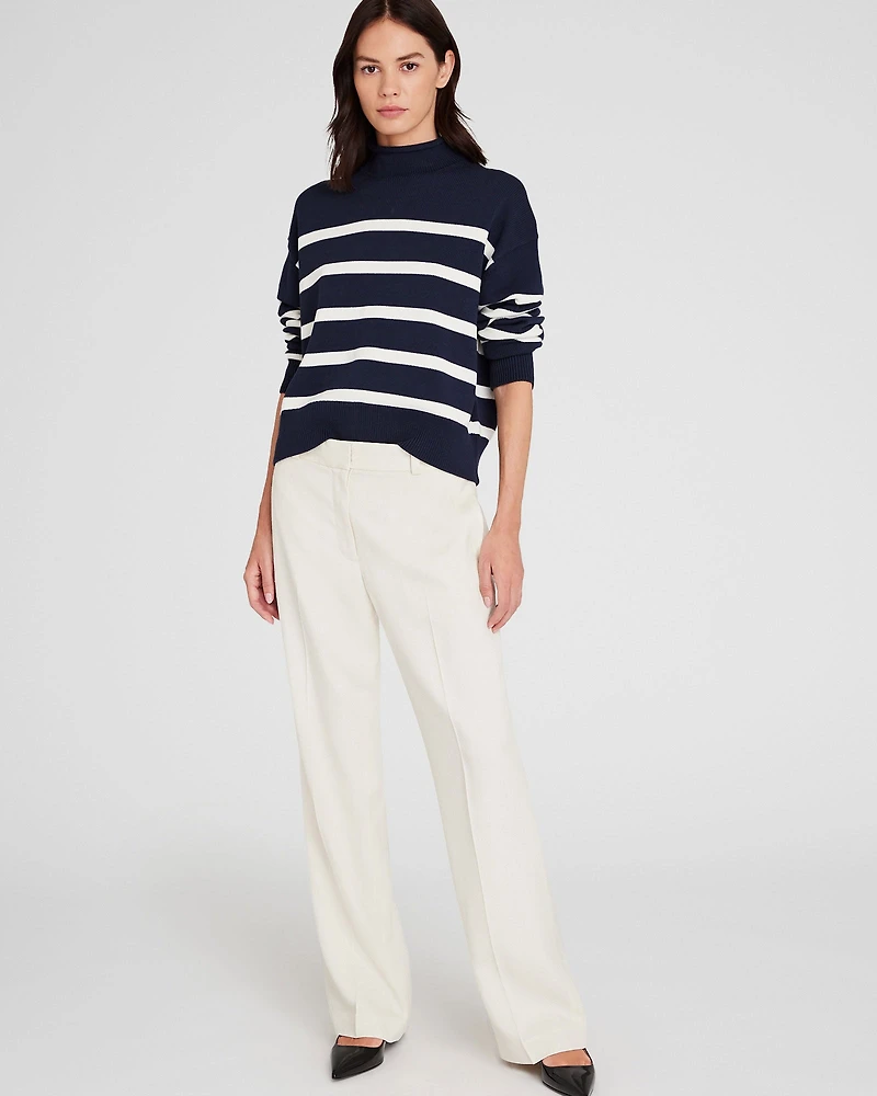 Striped Nautical Mockneck Sweater