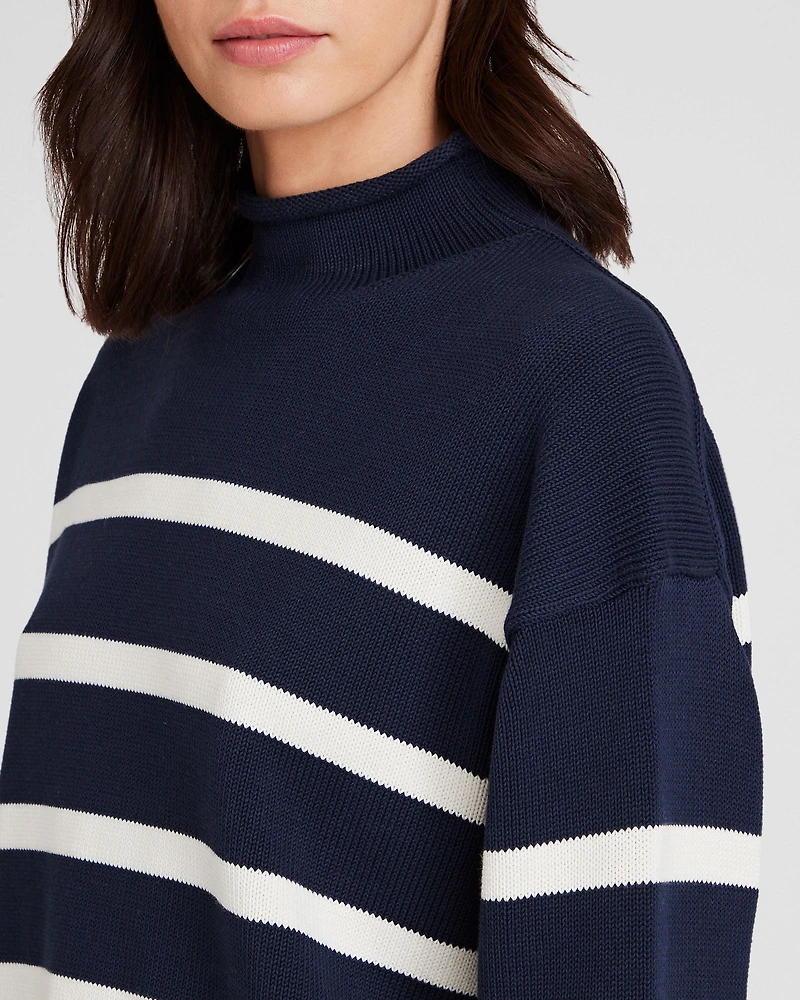 Striped Nautical Mockneck Sweater