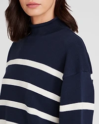 Striped Nautical Mockneck Sweater