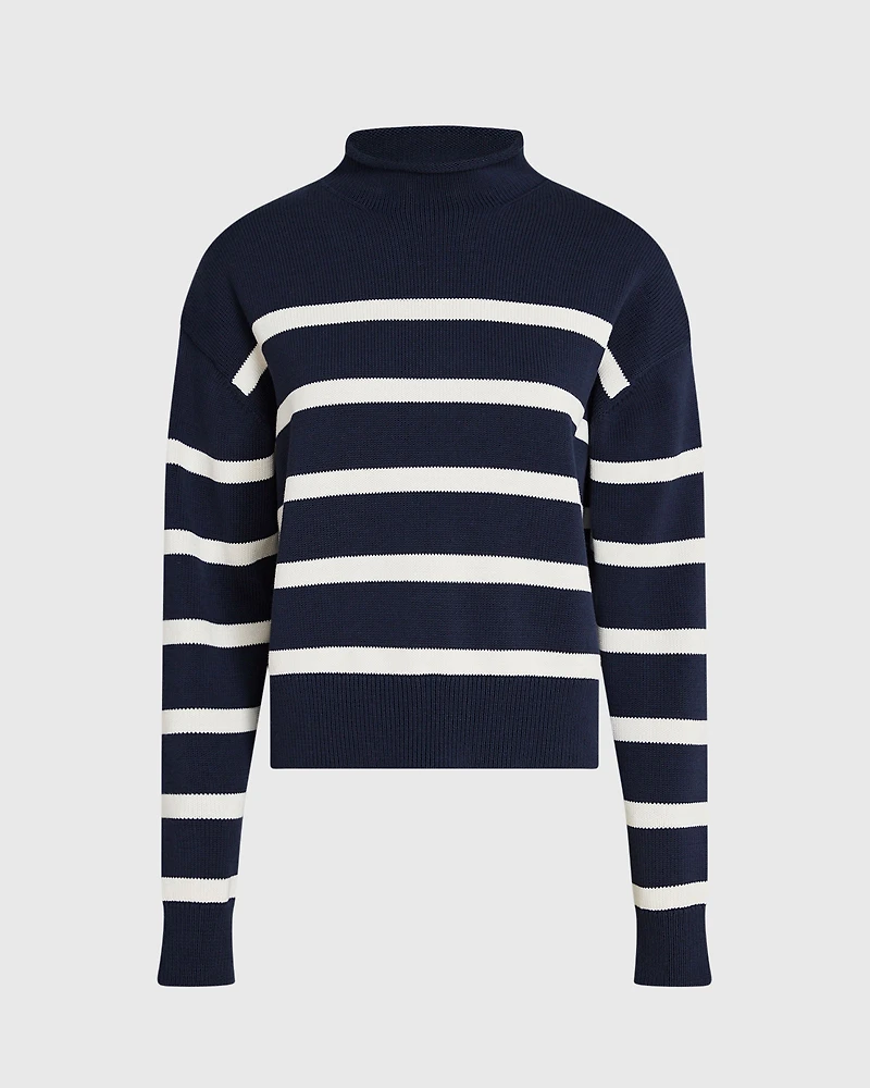 Striped Nautical Mockneck Sweater