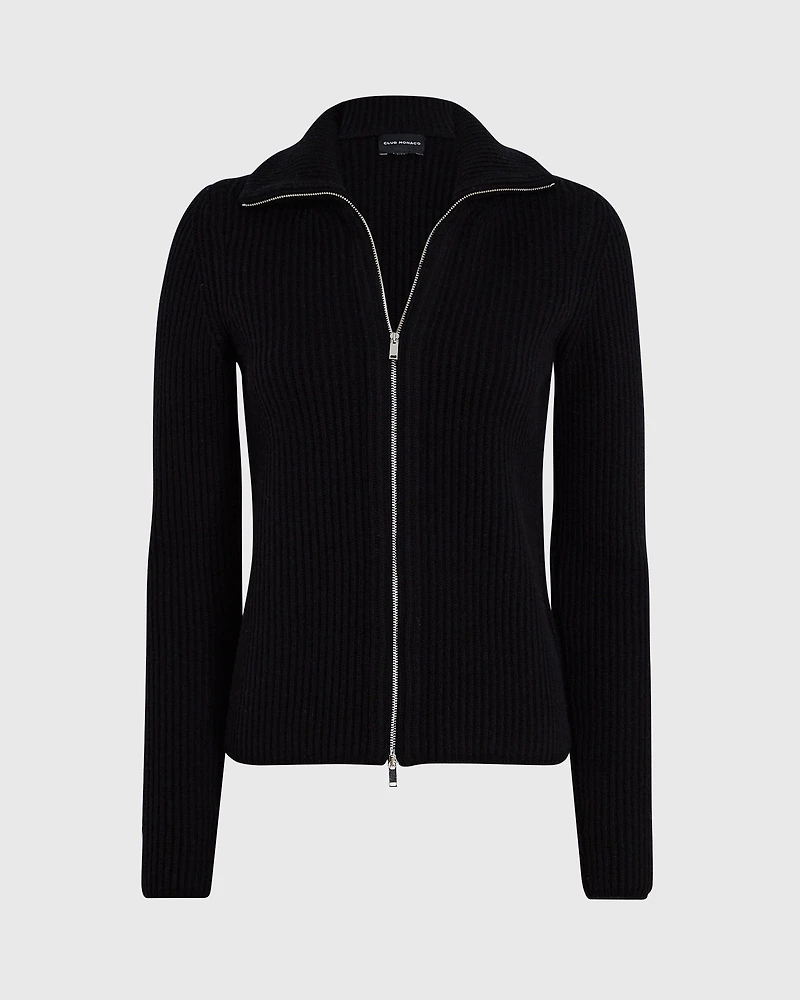 Slim Rib Full-Zip Sweater