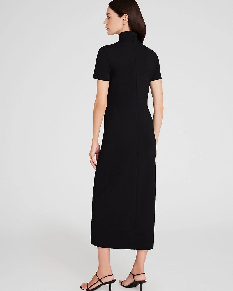 Mockneck Knit Maxi Dress