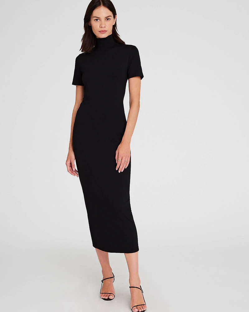Mockneck Knit Maxi Dress