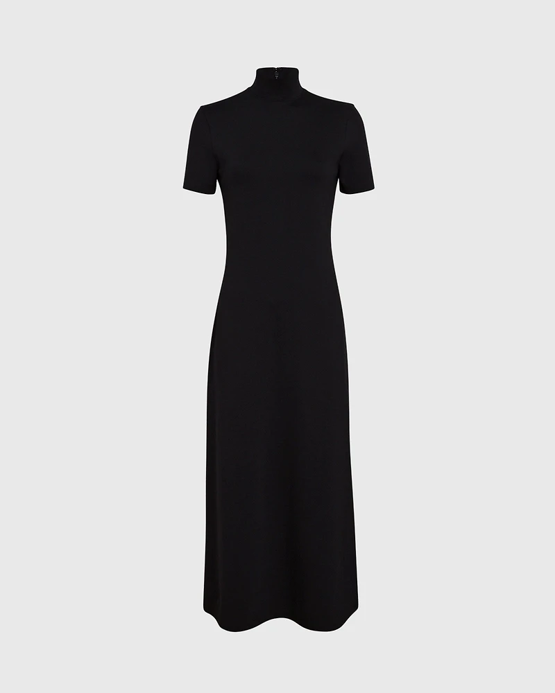 Mockneck Knit Maxi Dress