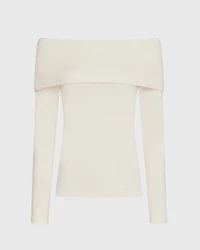 Off-The-Shoulder Cashmere Sweater