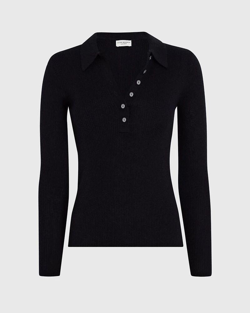 Cashmere Rib Polo