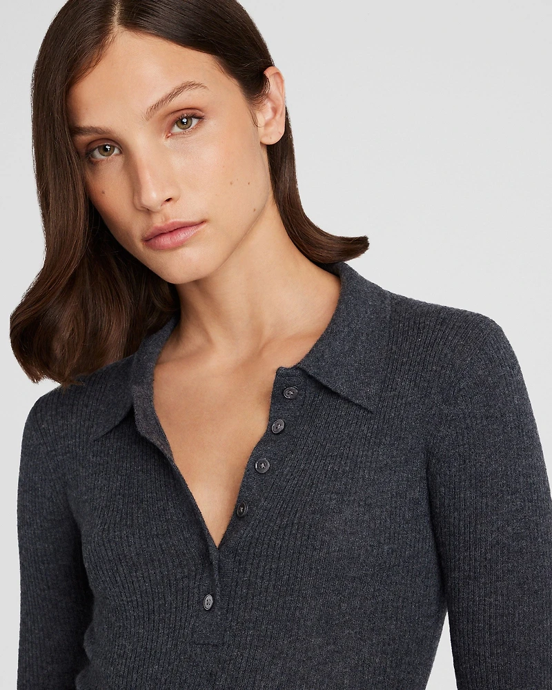 Cashmere Rib Polo