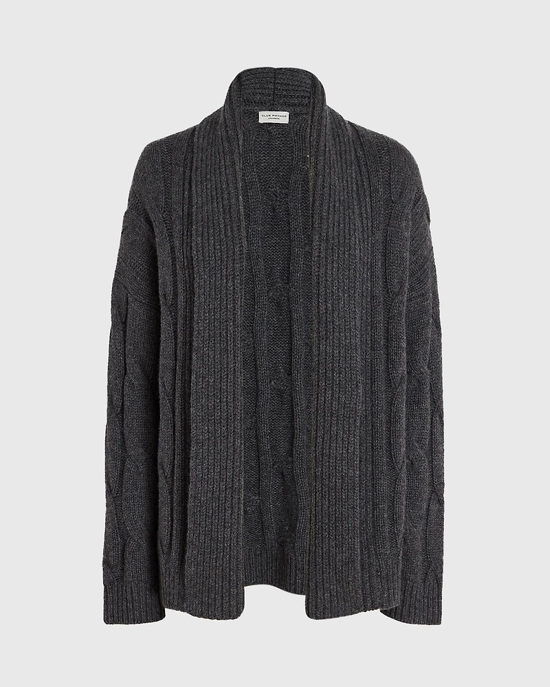 Cashmere Cable Wrap Cardigan